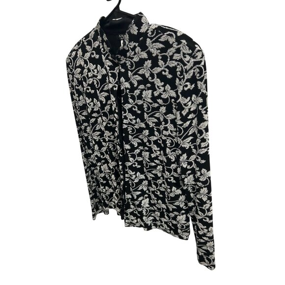 Xscape Joanna Chen Womens Black Silver Floral Two Piece Set Sz Medium - Picture 5 of 11